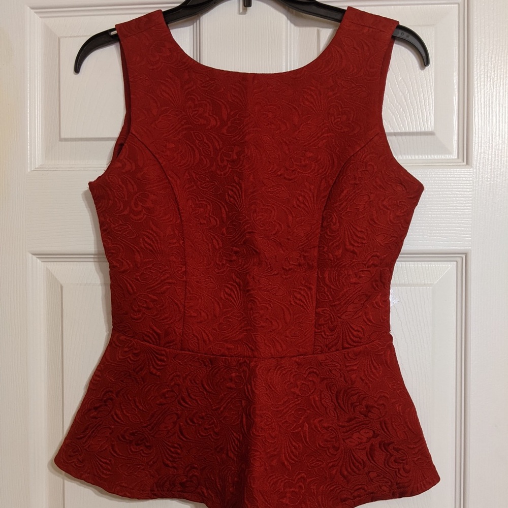 BN Yuko Red sleeveless Peplum party/casual Top